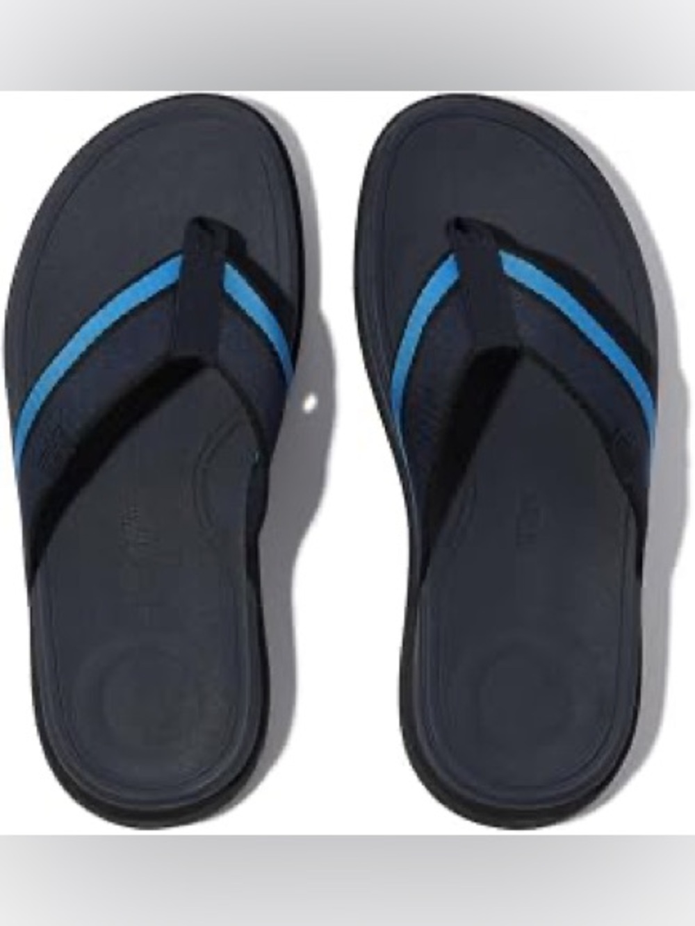 Fit flop Men's Tonal-Edge Webbing Toe-Post cushion Sandals comfort heel 9 blue